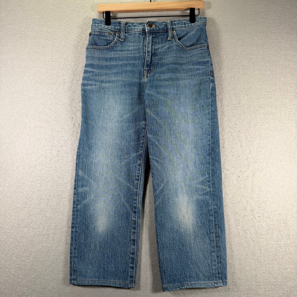 Madewell Womens Classic Straight Leg Jeans Size 28 Distressed Denim Casual‎